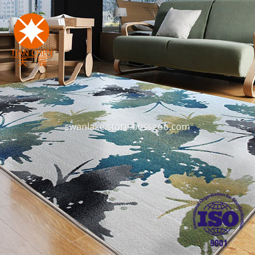 Printed pvc backside floral floor carpet